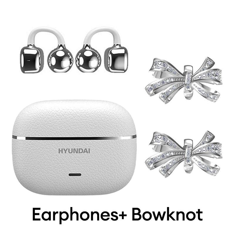 HYUNDAI C03 Clip on Wireless Headphones with 2025 Bluetooth 6.0 for Faster, Stable Connection & Low Power Use, DT6.0 Pulse Directional Tech, 360° ACS Panoramic Sound, IPX5 Waterproof Audio Earbuds for Music & Calls, Comfortable for Sports