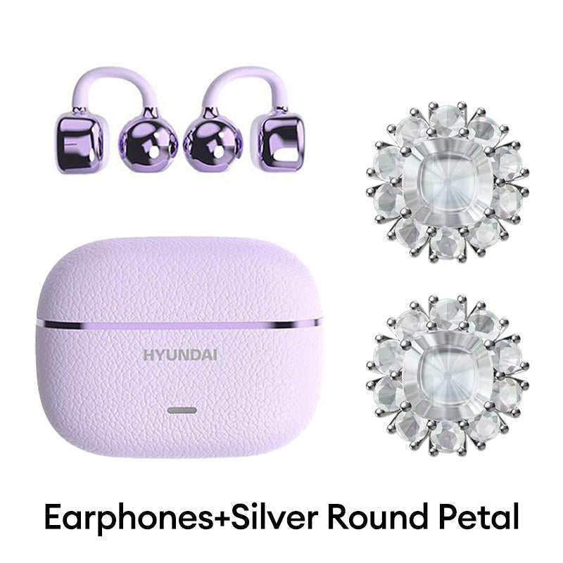 HYUNDAI C03 Clip on Wireless Headphones with 2025 Bluetooth 6.0 for Faster, Stable Connection & Low Power Use, DT6.0 Pulse Directional Tech, 360° ACS Panoramic Sound, IPX5 Waterproof Audio Earbuds for Music & Calls, Comfortable for Sports