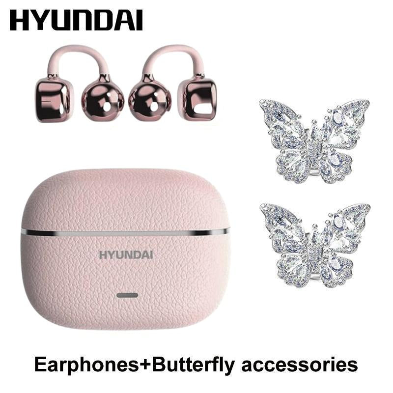 HYUNDAI C03 Clip on Wireless Headphones with 2025 Bluetooth 6.0 for Faster, Stable Connection & Low Power Use, DT6.0 Pulse Directional Tech, 360° ACS Panoramic Sound, IPX5 Waterproof Audio Earbuds for Music & Calls, Comfortable for Sports
