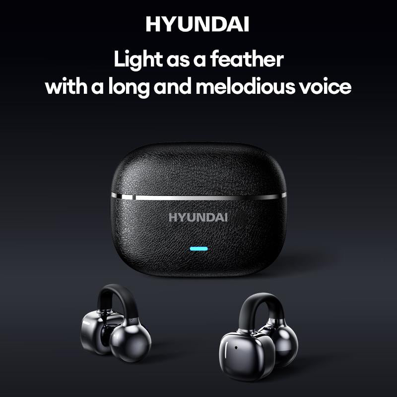 HYUNDAI C03 Clip on Wireless Headphones with 2025 Bluetooth 6.0 for Faster, Stable Connection & Low Power Use, DT6.0 Pulse Directional Tech, 360° ACS Panoramic Sound, IPX5 Waterproof Audio Earbuds for Music & Calls, Comfortable for Sports