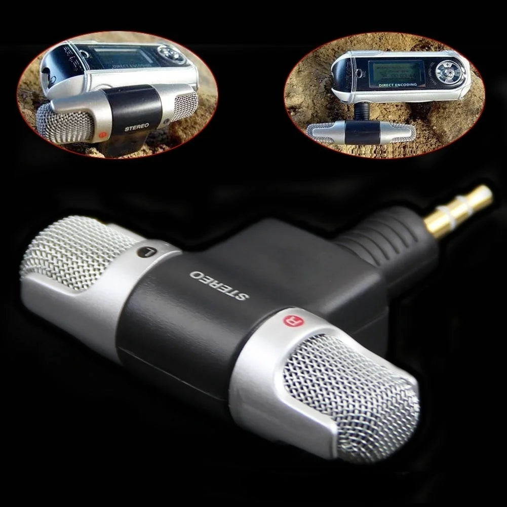 FORNORM 3.5Mm Jack Portable Mini Portable Digital Stereo Microphone Recorder for Sony MIC-DS70P Computer Sing Song Karaoke