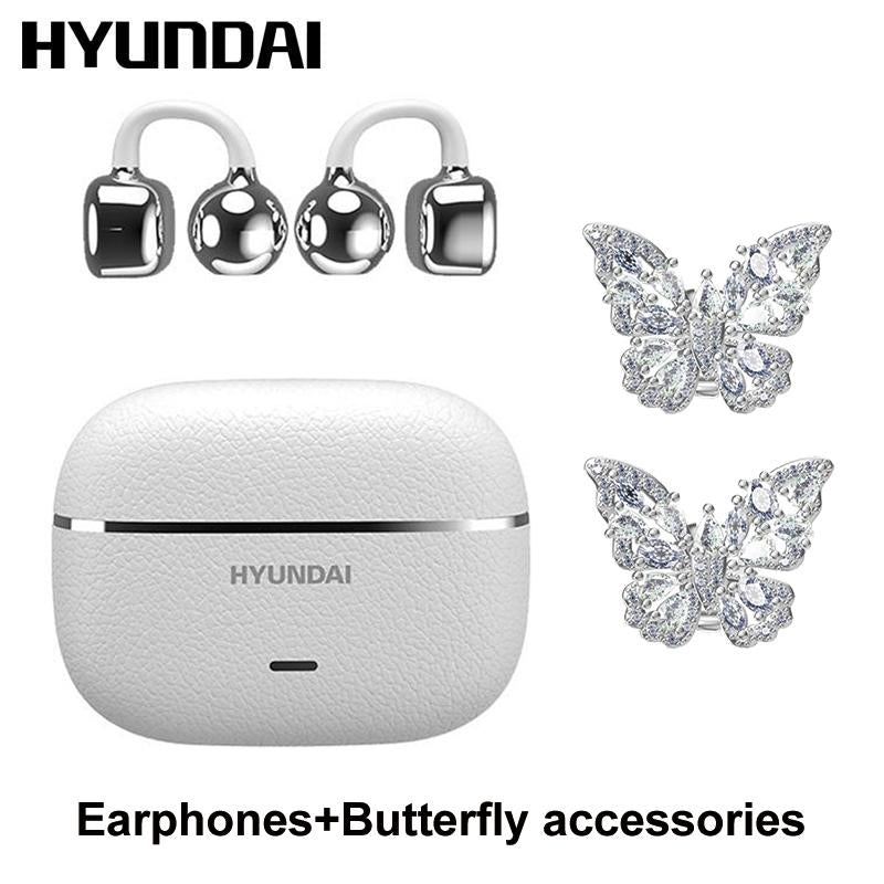 HYUNDAI C03 Clip on Wireless Headphones with 2025 Bluetooth 6.0 for Faster, Stable Connection & Low Power Use, DT6.0 Pulse Directional Tech, 360° ACS Panoramic Sound, IPX5 Waterproof Audio Earbuds for Music & Calls, Comfortable for Sports