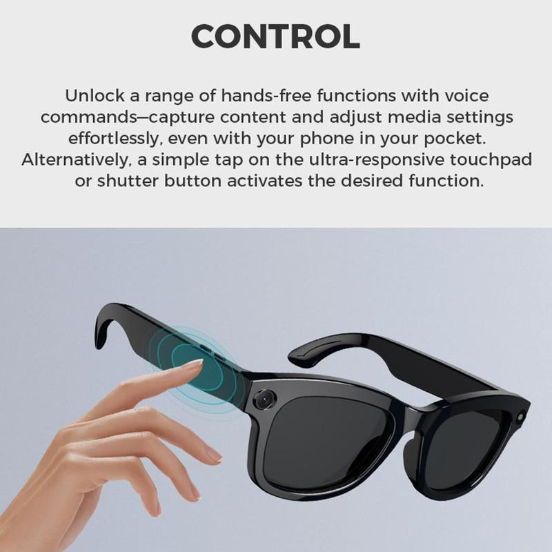 Multifunctional Smart Glasses, 500W Camera Pixel Smart Glasses, Voice Control Smart Translator Wireless Glasses, Outdoor Travel Sports, Fashion Smart Wearable Devices