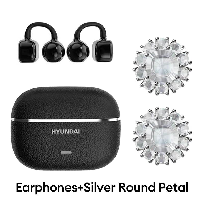 HYUNDAI C03 Clip on Wireless Headphones with 2025 Bluetooth 6.0 for Faster, Stable Connection & Low Power Use, DT6.0 Pulse Directional Tech, 360° ACS Panoramic Sound, IPX5 Waterproof Audio Earbuds for Music & Calls, Comfortable for Sports