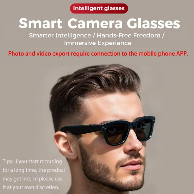 Multifunctional Smart Glasses, 500W Camera Pixel Smart Glasses, Voice Control Smart Translator Wireless Glasses, Outdoor Travel Sports, Fashion Smart Wearable Devices