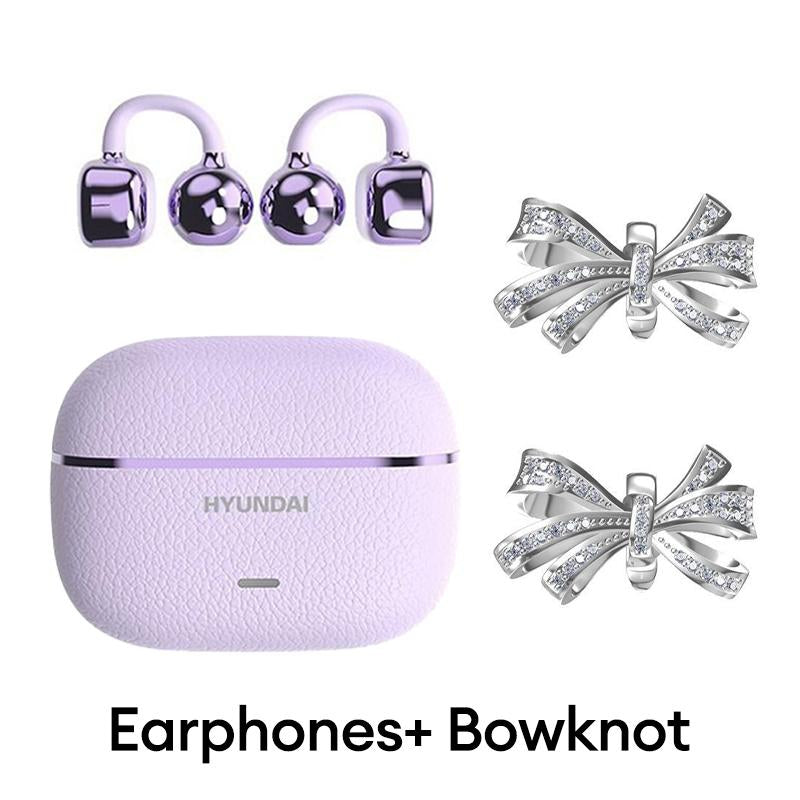 HYUNDAI C03 Clip on Wireless Headphones with 2025 Bluetooth 6.0 for Faster, Stable Connection & Low Power Use, DT6.0 Pulse Directional Tech, 360° ACS Panoramic Sound, IPX5 Waterproof Audio Earbuds for Music & Calls, Comfortable for Sports